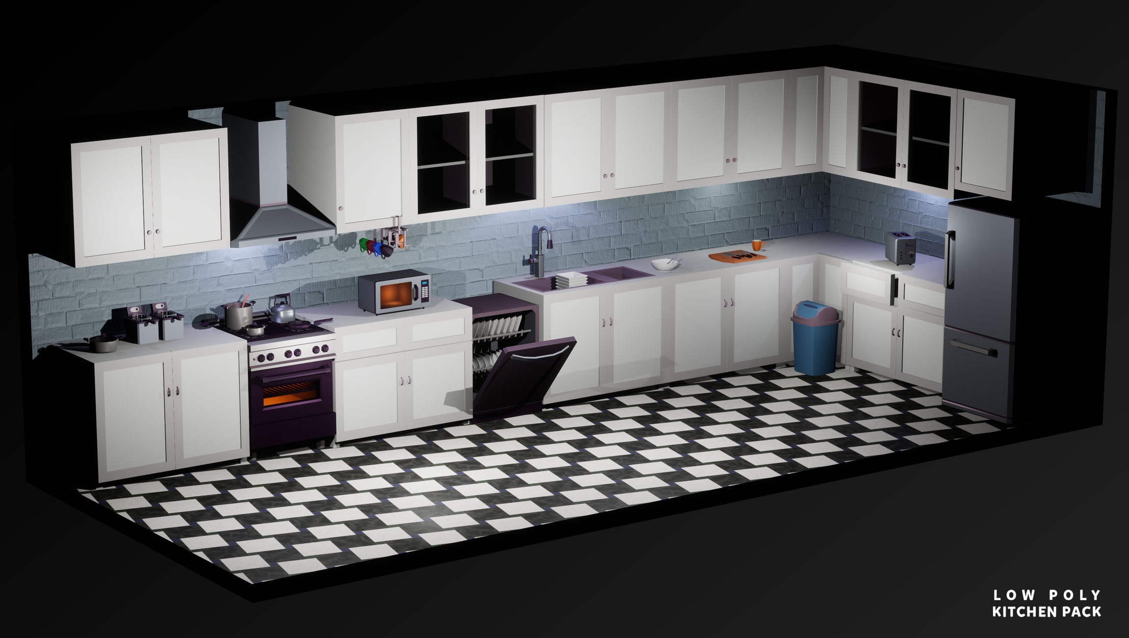 Low Poly Kitchen preview
