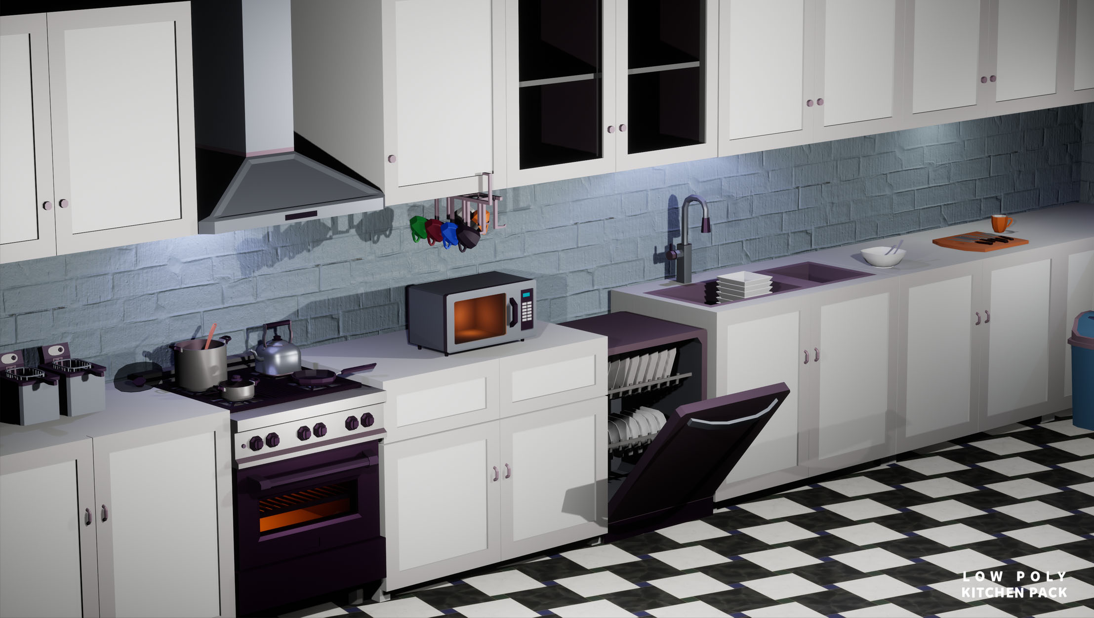 Low Poly Kitchen preview