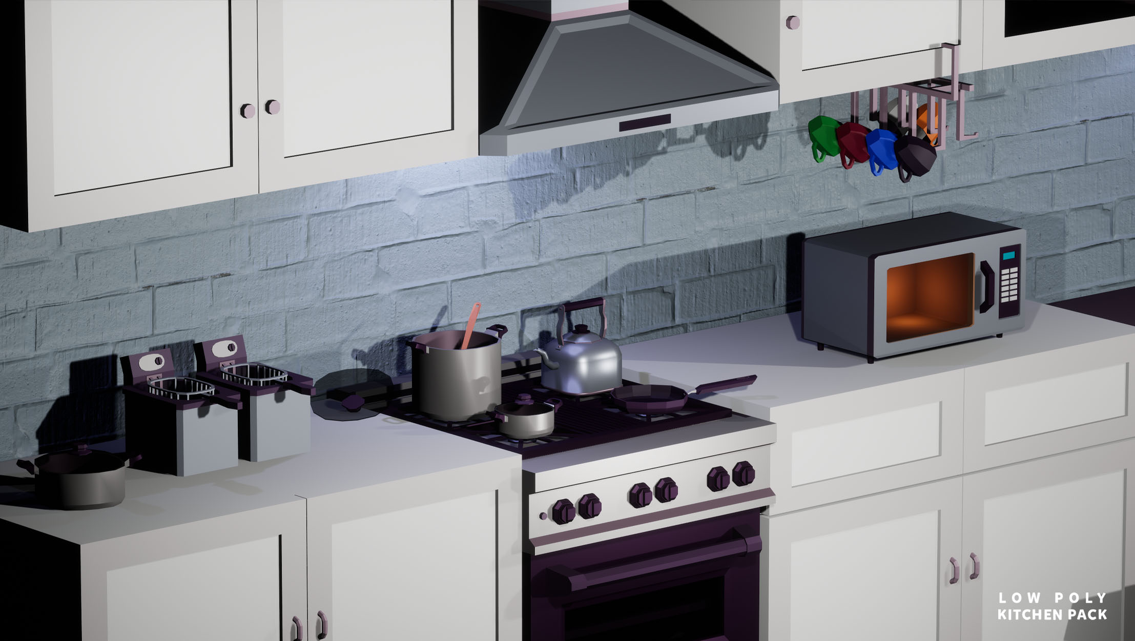 Low Poly Kitchen preview