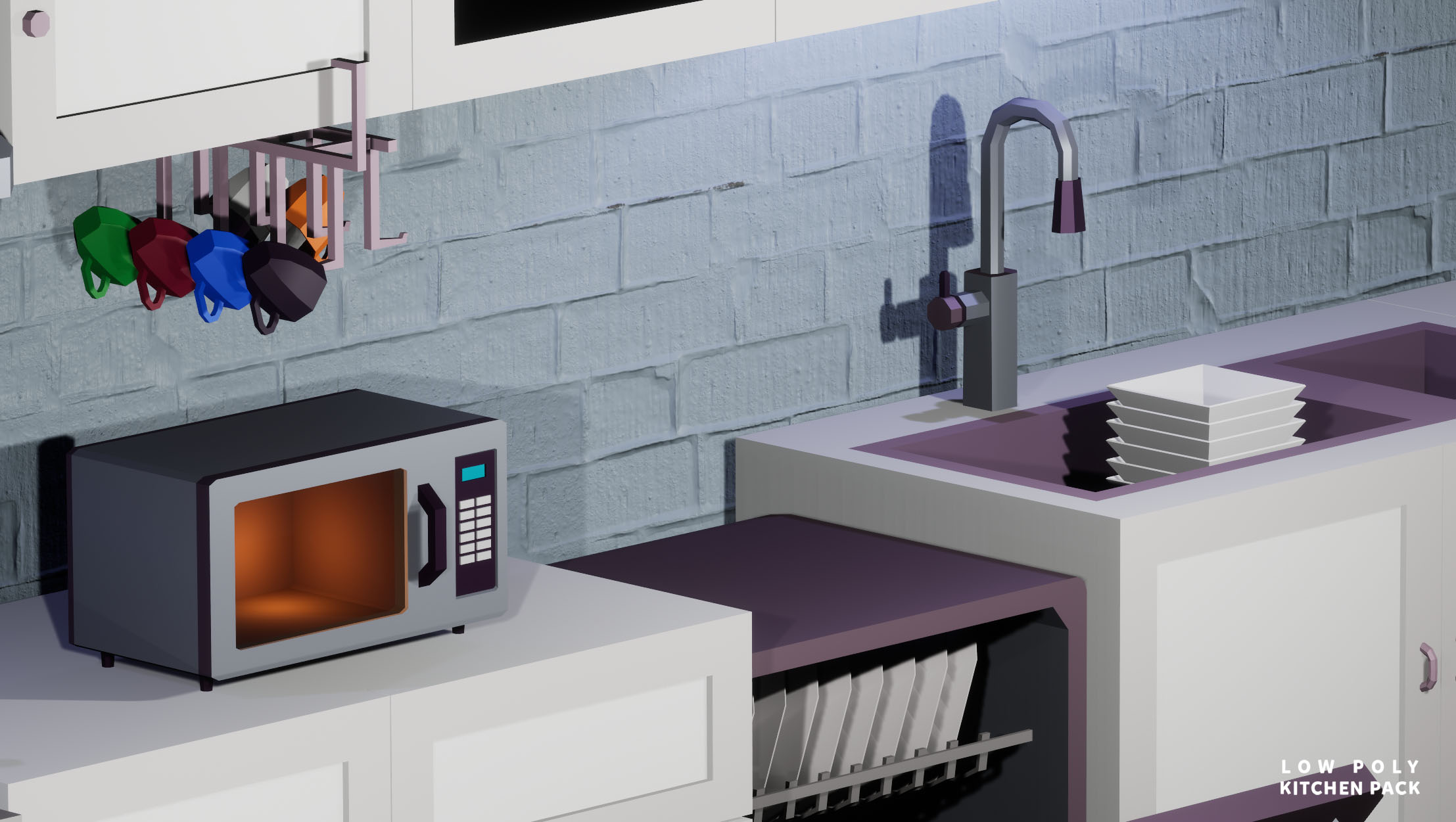 Low Poly Kitchen preview