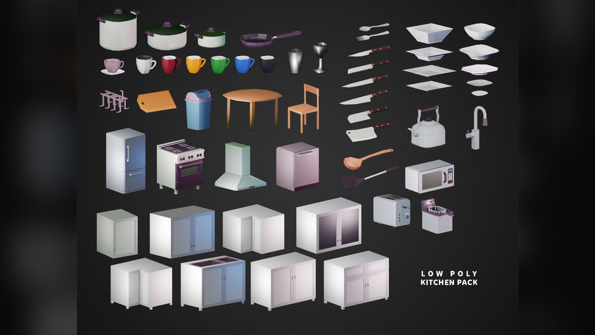Low Poly Kitchen preview