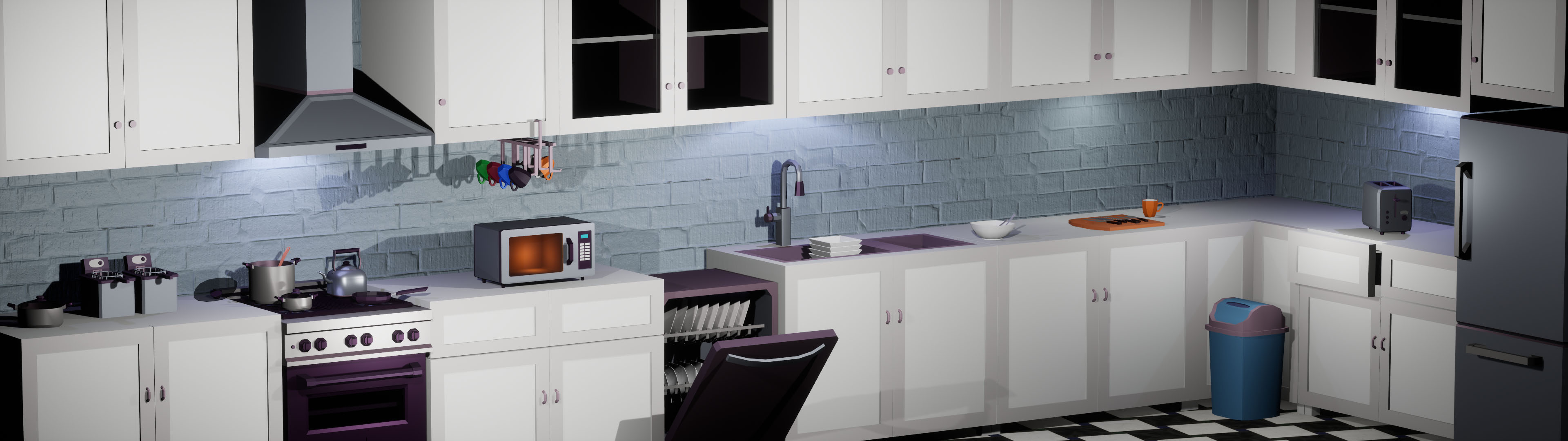 Low Poly Kitchen preview