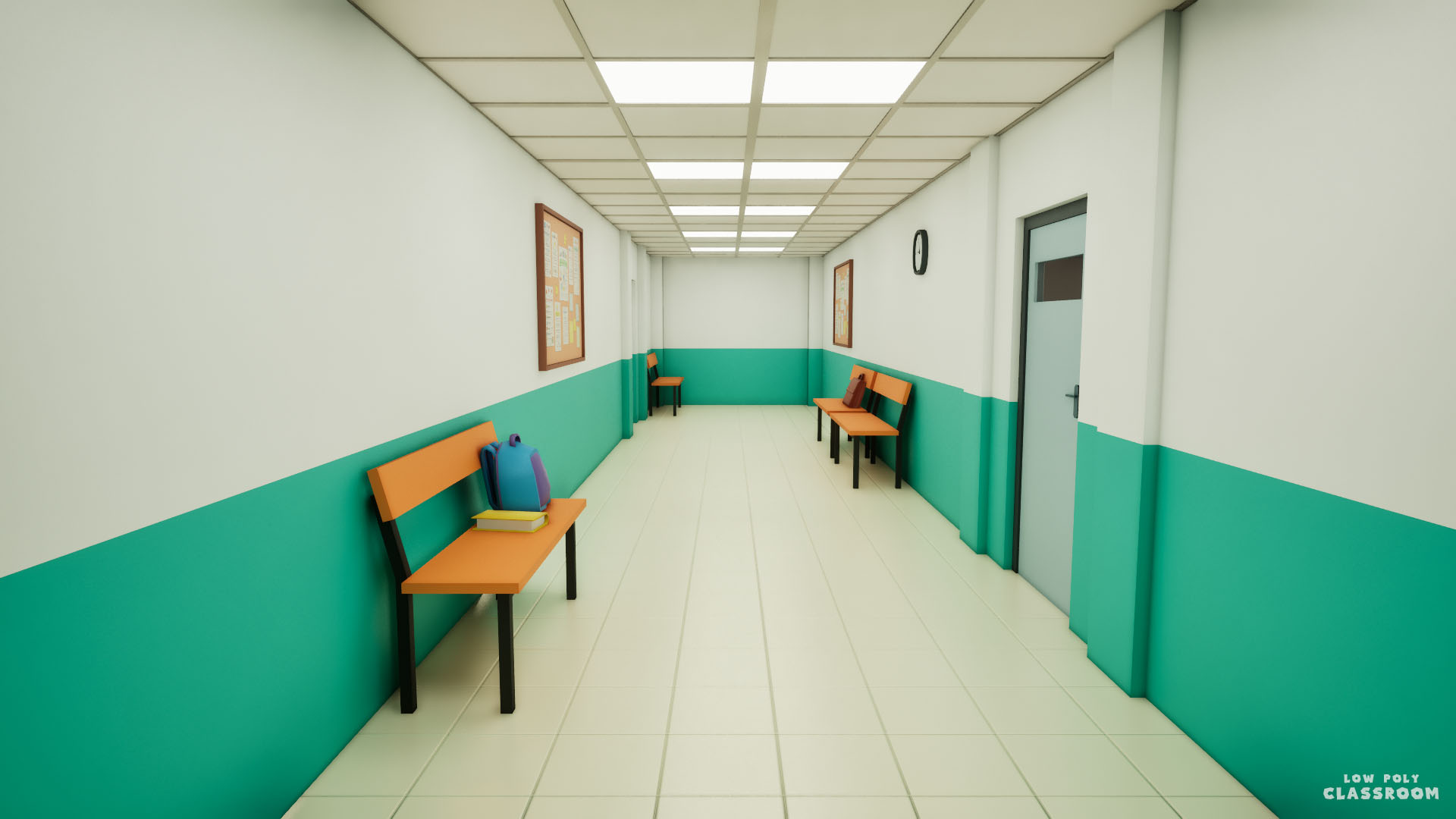 Low Poly Modular Classroom preview
