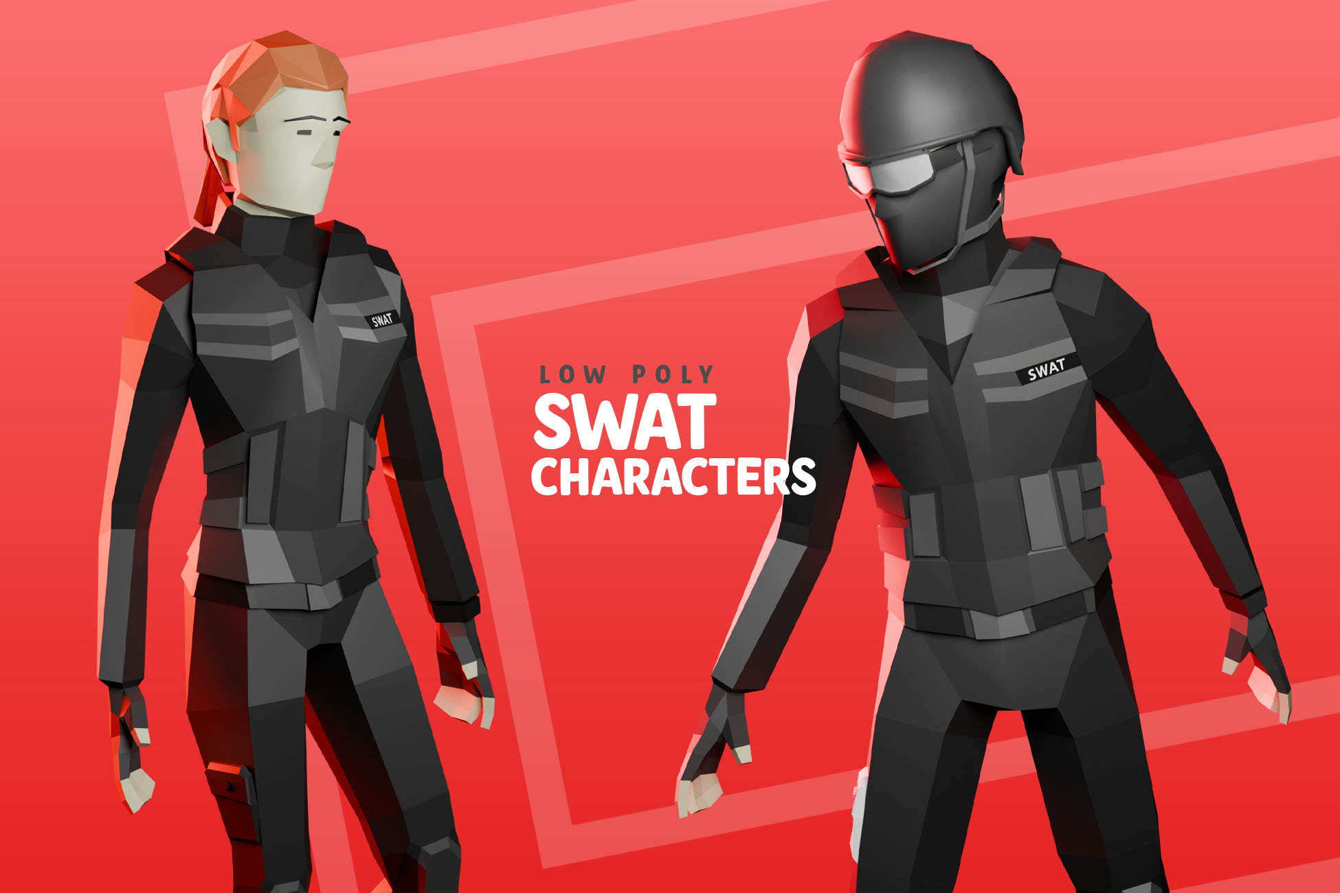 Low Poly Police & SWAT Character Pack preview